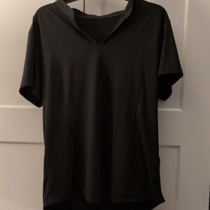 Elegant Black V-Neck Short Sleeve Top